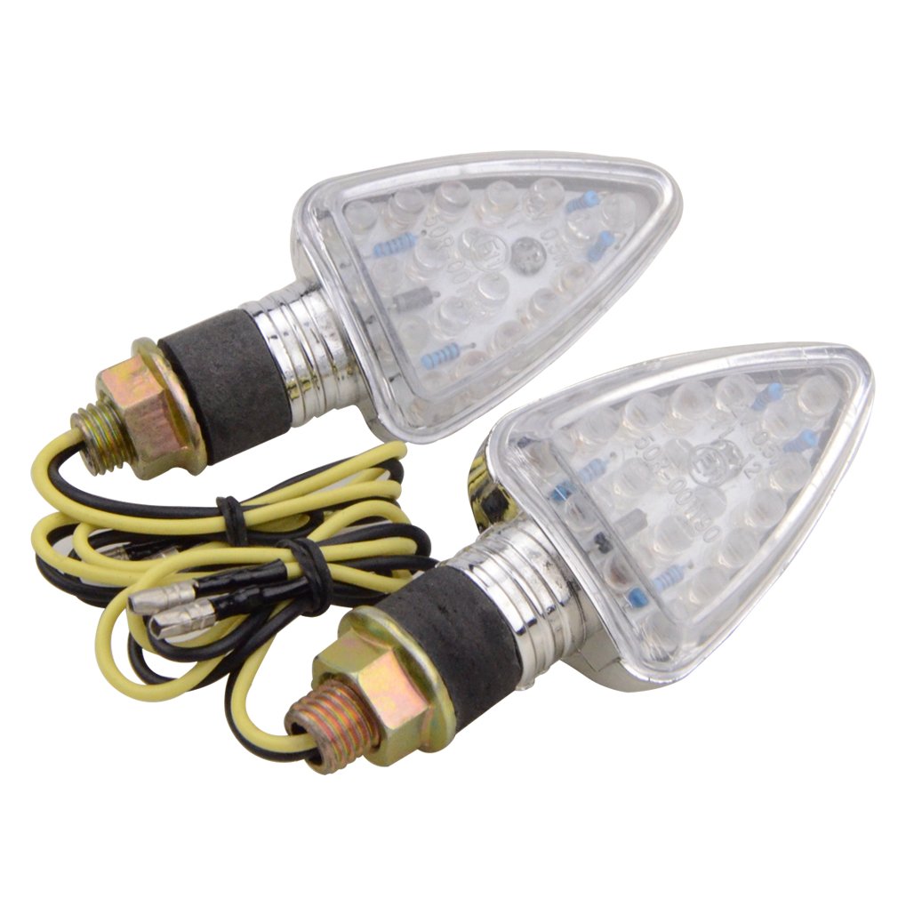 Motorcycle Winker Lamp Indicator Chrome Turn Signal Light Replacement for Scooter ATV Dirt Pit Bike
