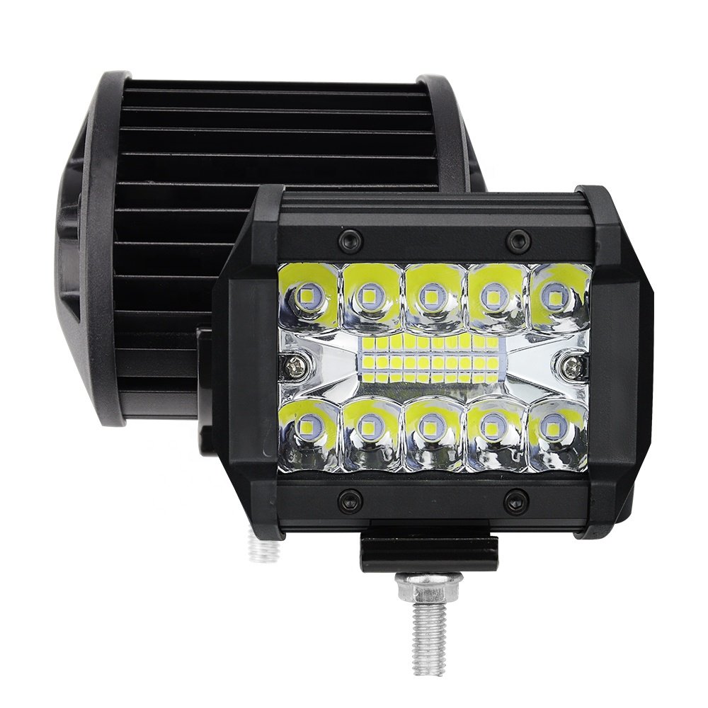 DXZ DC 12V-24V CAR LED Work Light 4 Inch 60W 20LED 6000K LED Light Bar for Truck Motorcycle SUV ATV Car Boat