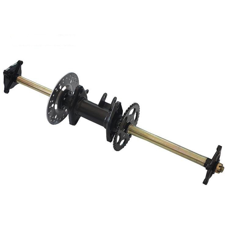 ATV GO KART KARTING UTV Buggy DIY Suspension Brake Disc Rotor Sprocket 81CM Rear Axle With Swing Arm Fork