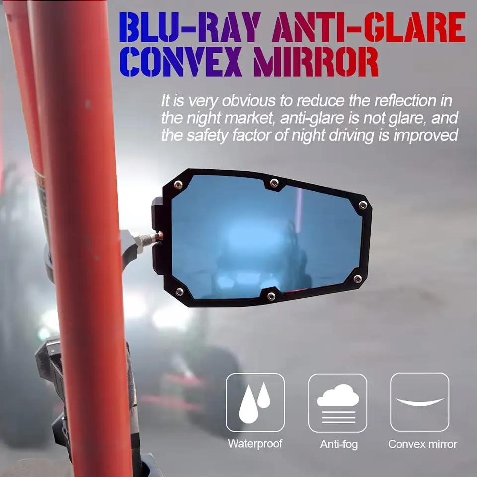 Atv/Utv Parts & Accessories LED Spots Light Atv Rear View Mirror Utv Mirror for Polaris RZR Can Am Maverick X3