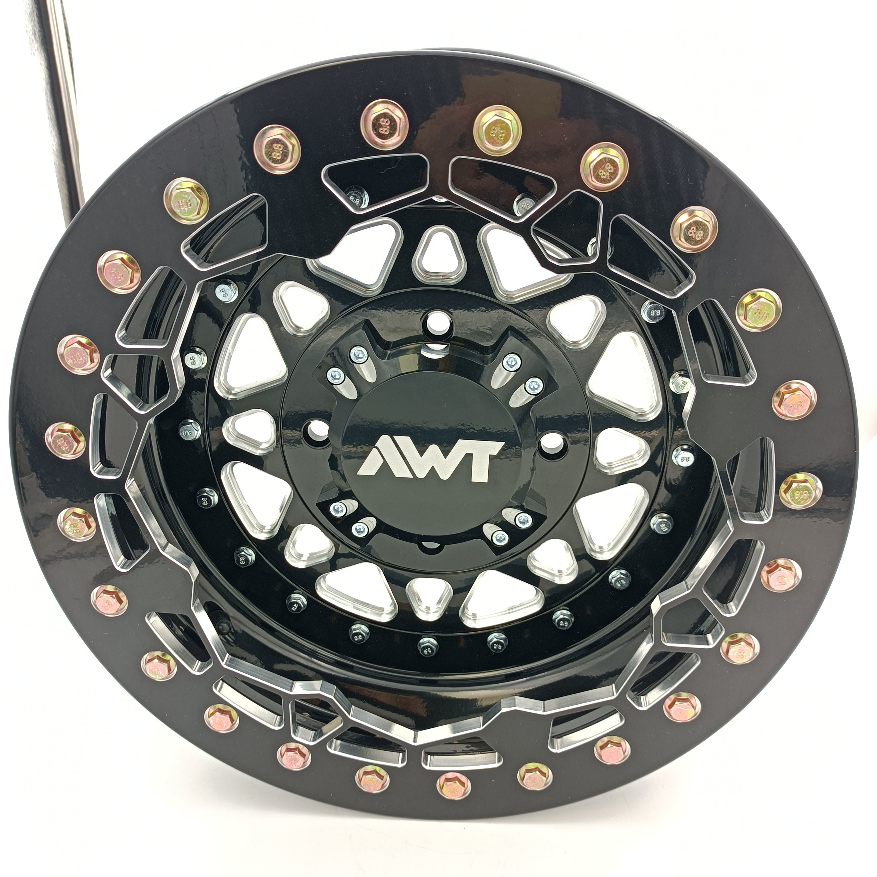 UTV /Side by Side 4x137 15 Inch Wheels & Rims With Beadlock Ring and Center Cap Fit for Can Am X3 Maverick,maverick X3 Turborr