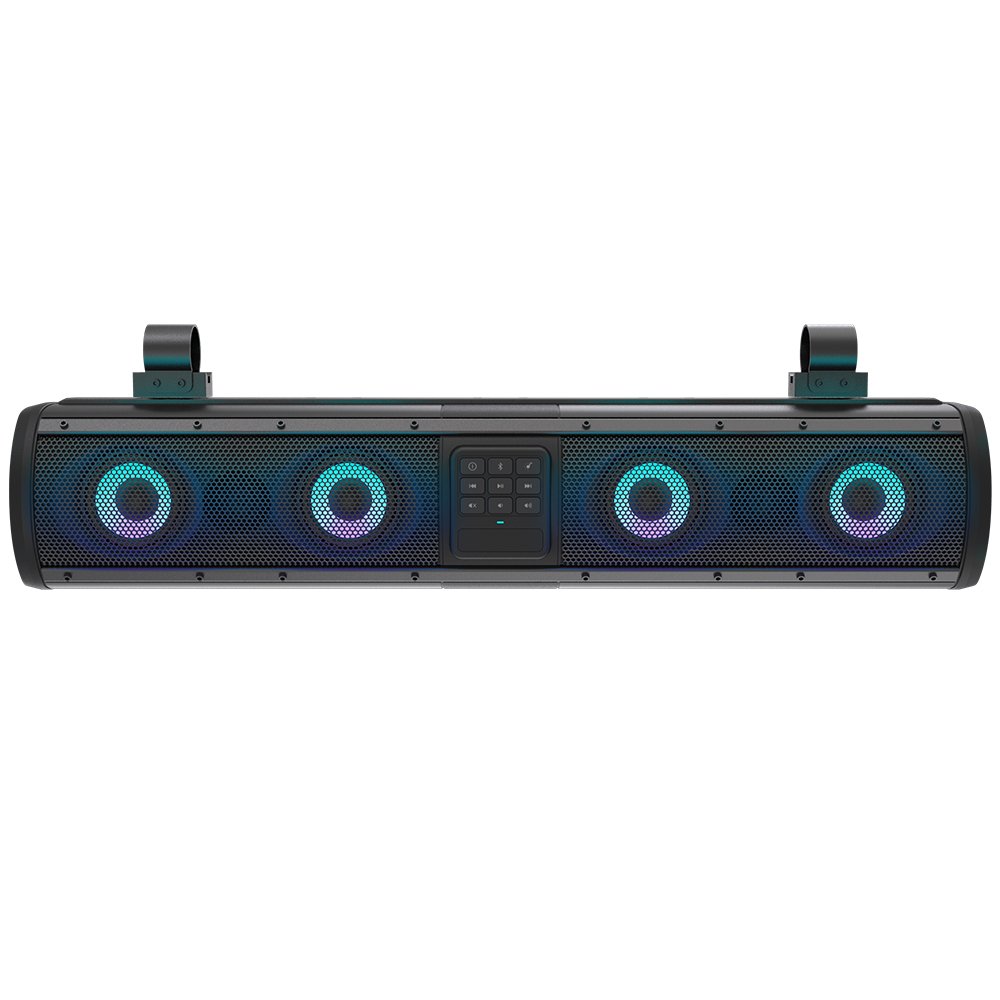 Sound Bar 17 Inch 4-Speaker ATV SoundBar UTV Sound System SXS Speakers Waterproof Bluetooth for UTV ATV Golf Cart