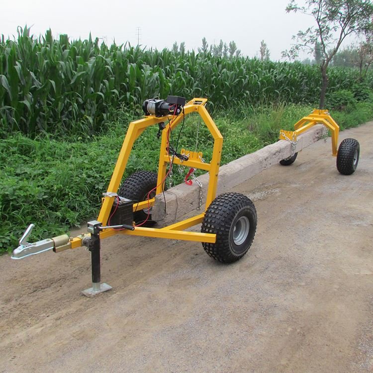 Forestry Machinery Timber Wood Trailer Atv Log Dump Trailer With Log Loader for Sale
