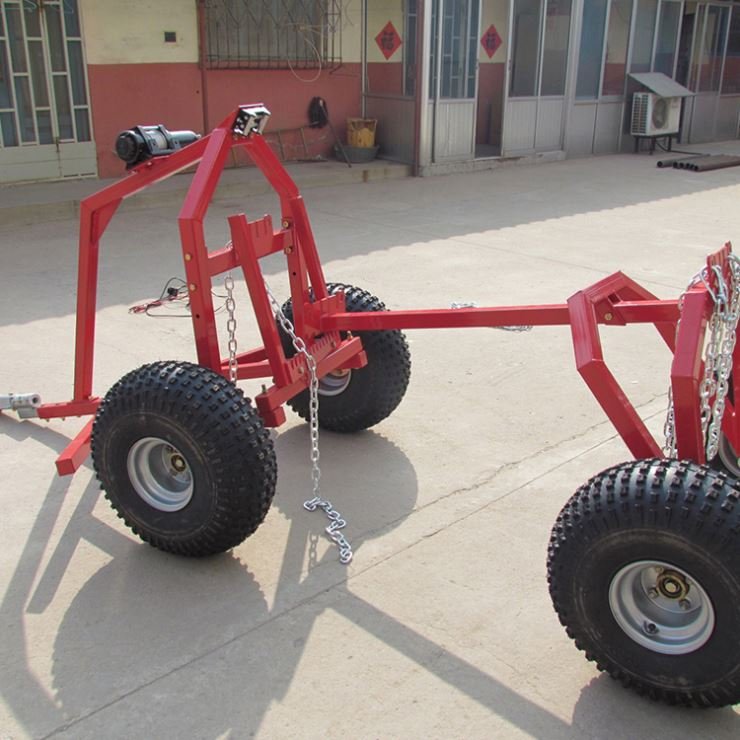 Forestry Machinery Timber Wood Trailer Atv Log Dump Trailer With Log Loader for Sale