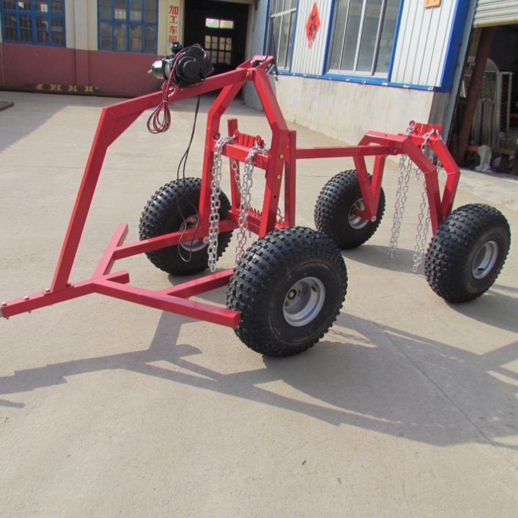 Forestry Machinery Timber Wood Trailer Atv Log Dump Trailer With Log Loader for Sale