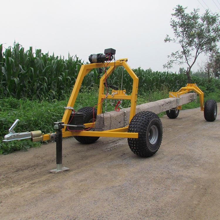 Forestry Machinery Timber Wood Trailer Atv Log Dump Trailer With Log Loader for Sale