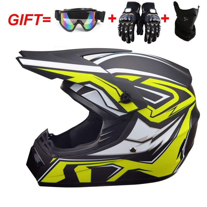 Motocross Offroad Street Dirt Bike Helmet Goggles Gloves ATV Pit Bike ABS Full Face Casque