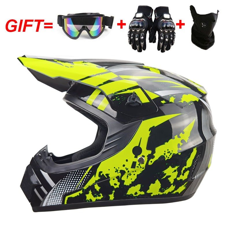 Motocross Offroad Street Dirt Bike Helmet Goggles Gloves ATV Pit Bike ABS Full Face Casque