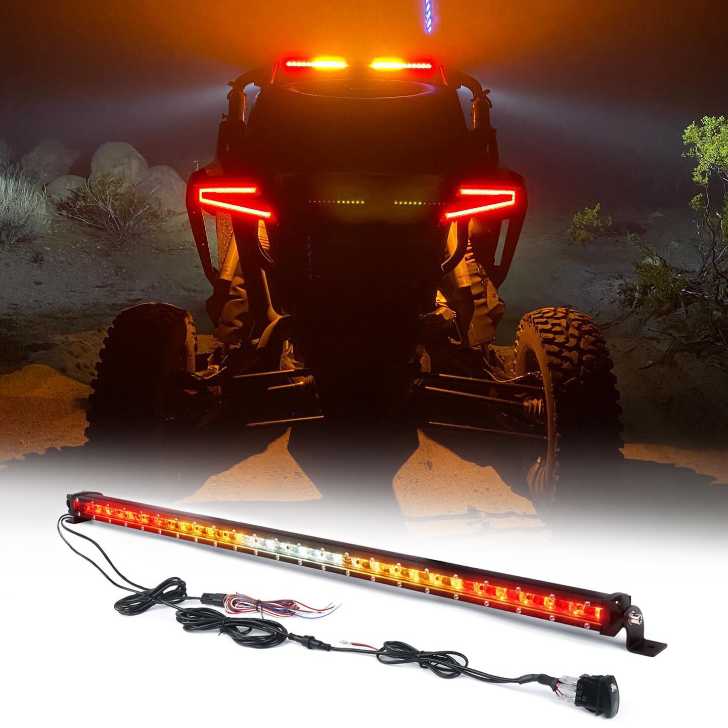 N2 Slim Series Offroad Rear chase LED Strobe Light Bar with Brake Reverse Turn Signal Light for UTV CANAM POLARIS HISUN CFMOTO