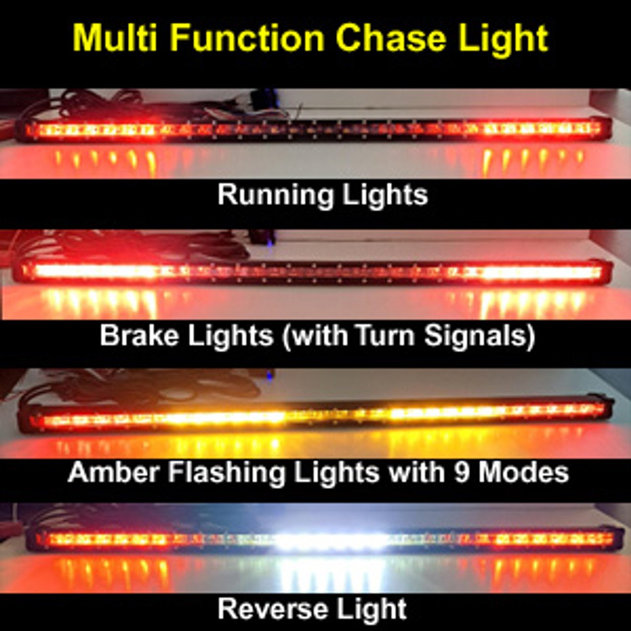 N2 Slim Series Offroad Rear chase LED Strobe Light Bar with Brake Reverse Turn Signal Light for UTV CANAM POLARIS HISUN CFMOTO