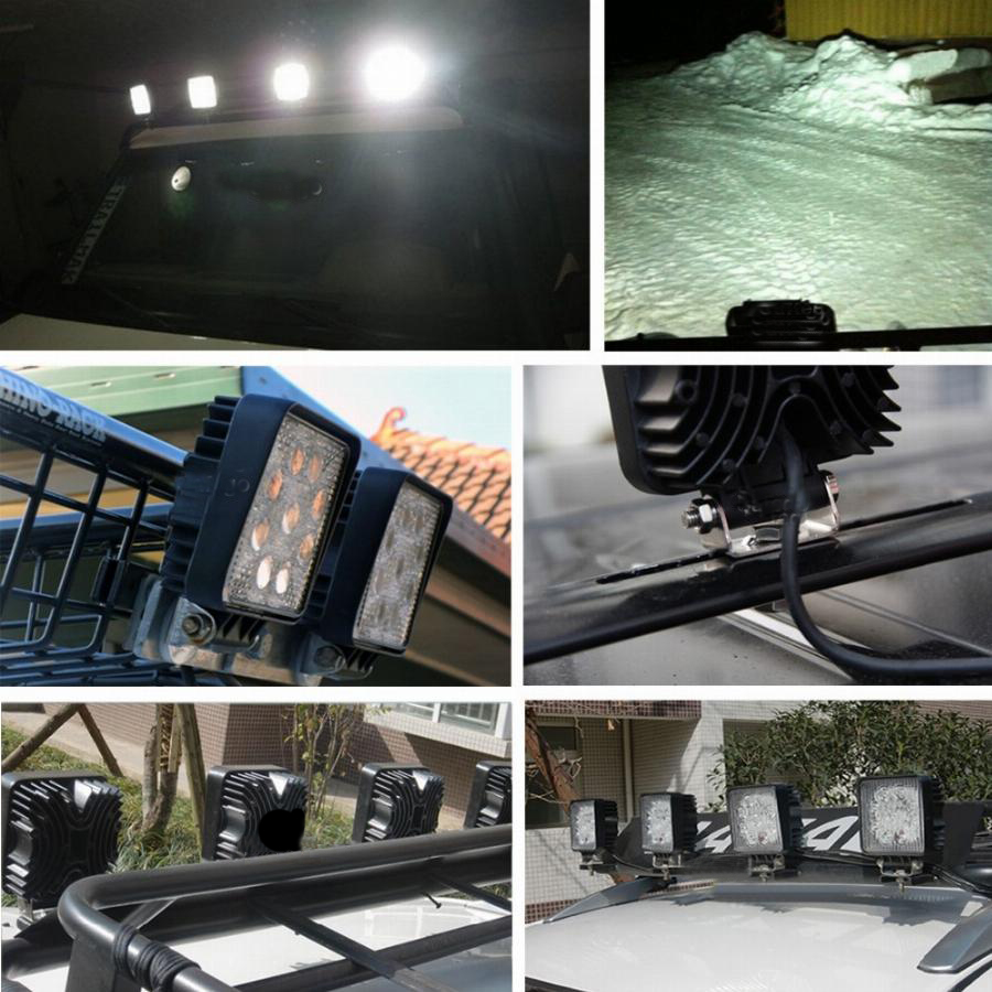 4 Inch 27W 12V-24V LED Working Light Spot/Flood LED Offroad Light Lamp Worklights for Off Road ATV Motorcycle Car Truck