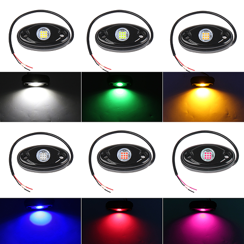 OVOVS Waterproof 12 Volt Green Led Rock Lights for Mini Truck Atv 4x4 Off Road Truck SUV