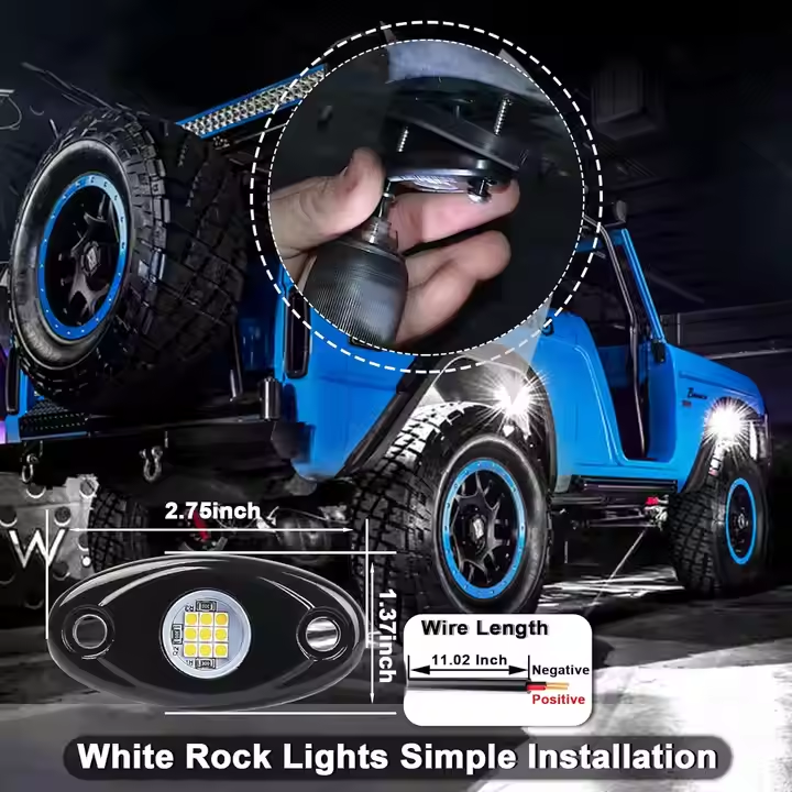 OVOVS Waterproof 12 Volt Green Led Rock Lights for Mini Truck Atv 4x4 Off Road Truck SUV