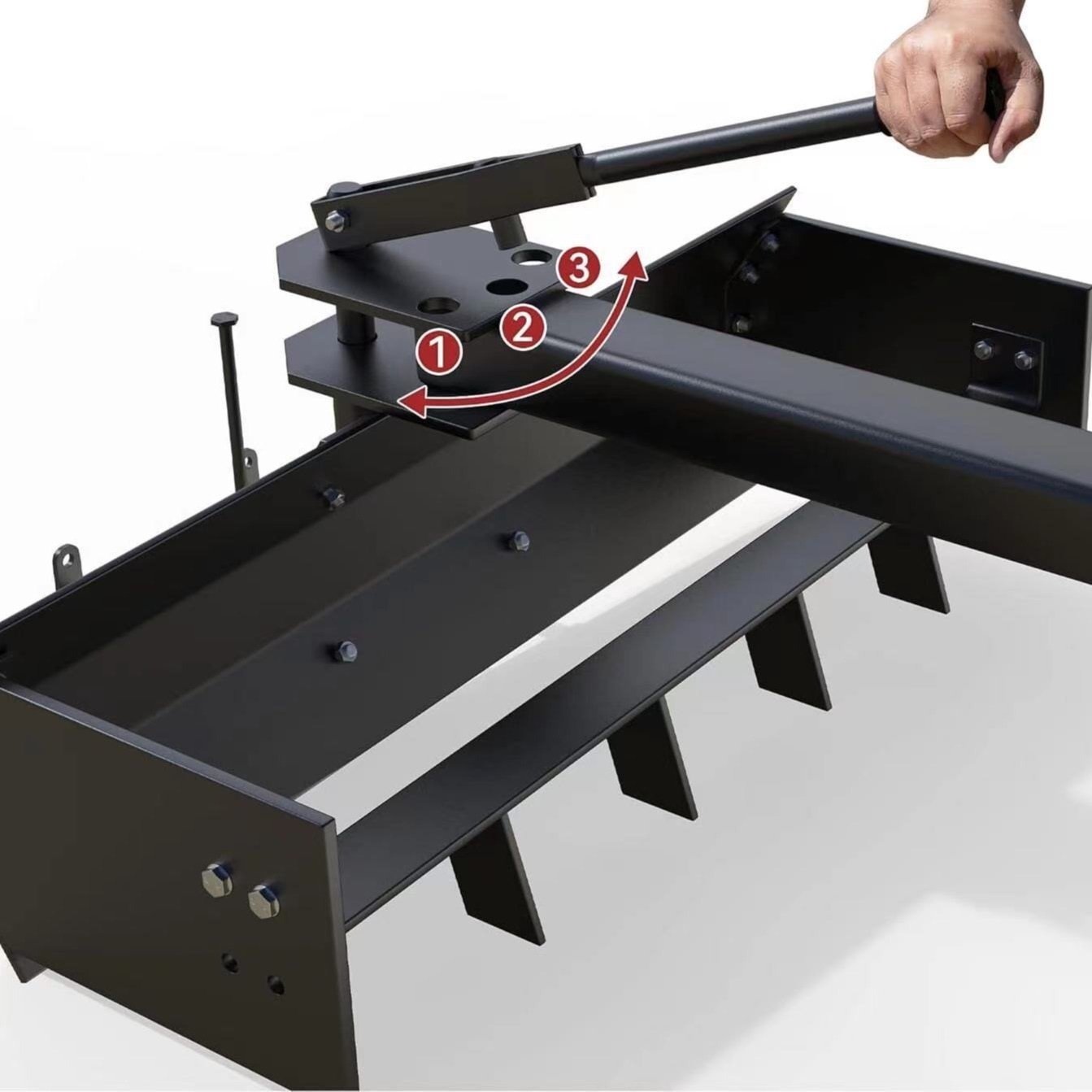 42-Inch Box Grader ATV/UTV Small Leveling Accessories Sleeve Hook Drag Box Scraper Turn Soil Snow Shovel Removing Garden Soil