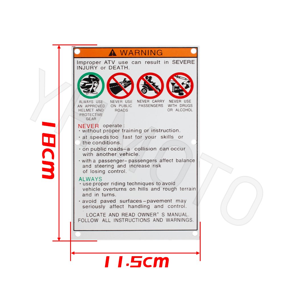 ATV Parts Warning Decals Stickers Raptor Blaster Kit for Yamaha Banshee 350 YFZ 350 YFZ350 1987-2006