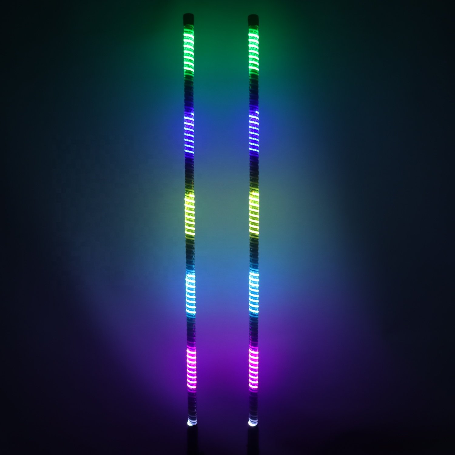 Advanced Lighting 12V COB RGB LED Whip Lights 3ft Spiral Hyper Led Whip Light for ATV UTV