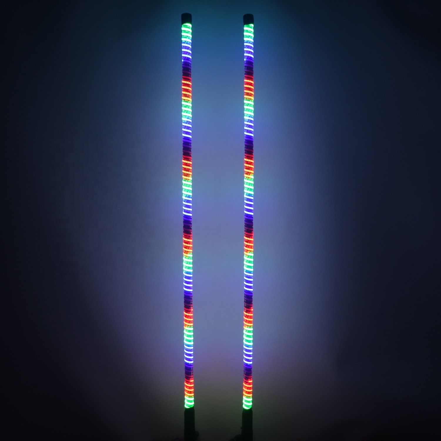 Advanced Lighting 12V COB RGB LED Whip Lights 3ft Spiral Hyper Led Whip Light for ATV UTV