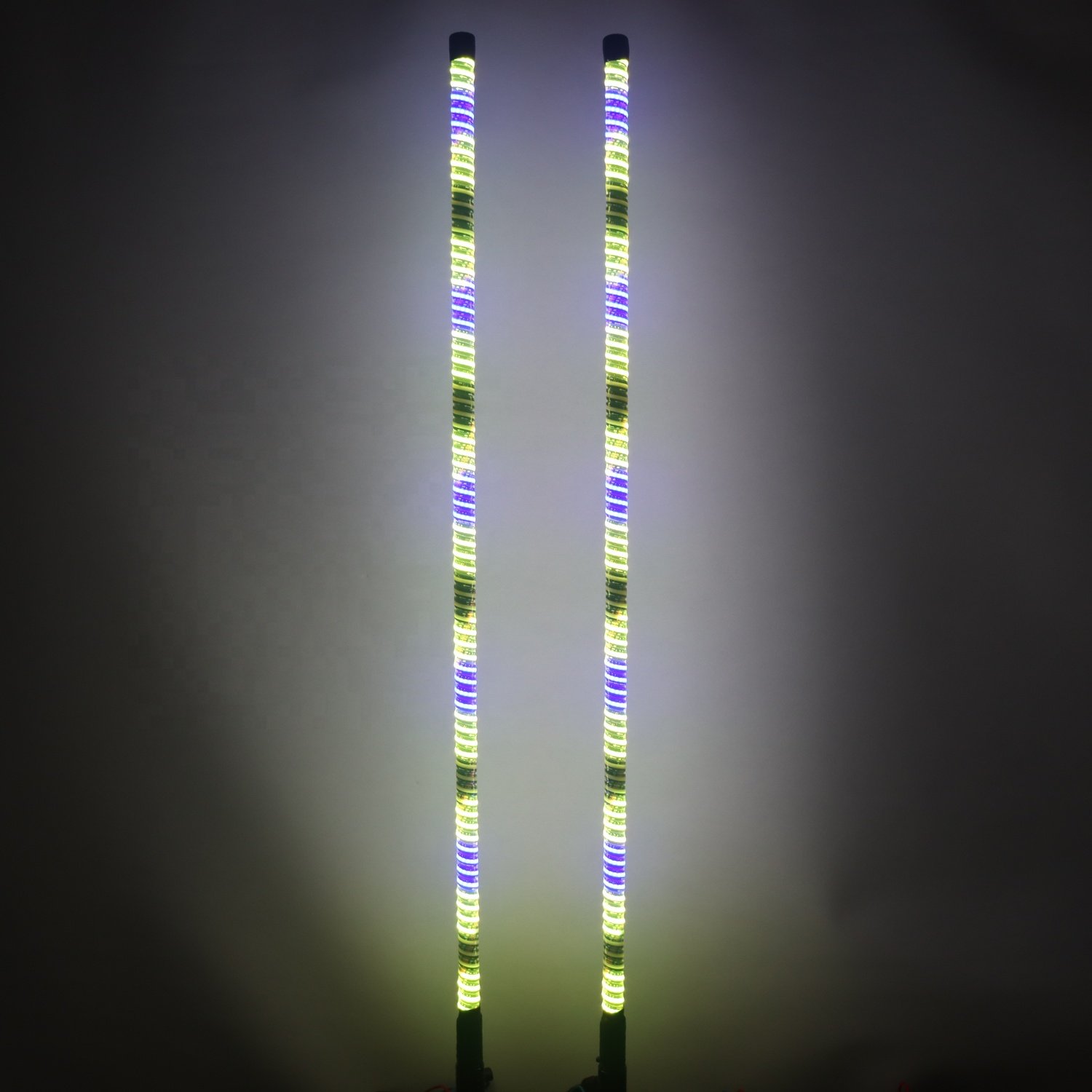 Advanced Lighting 12V COB RGB LED Whip Lights 3ft Spiral Hyper Led Whip Light for ATV UTV