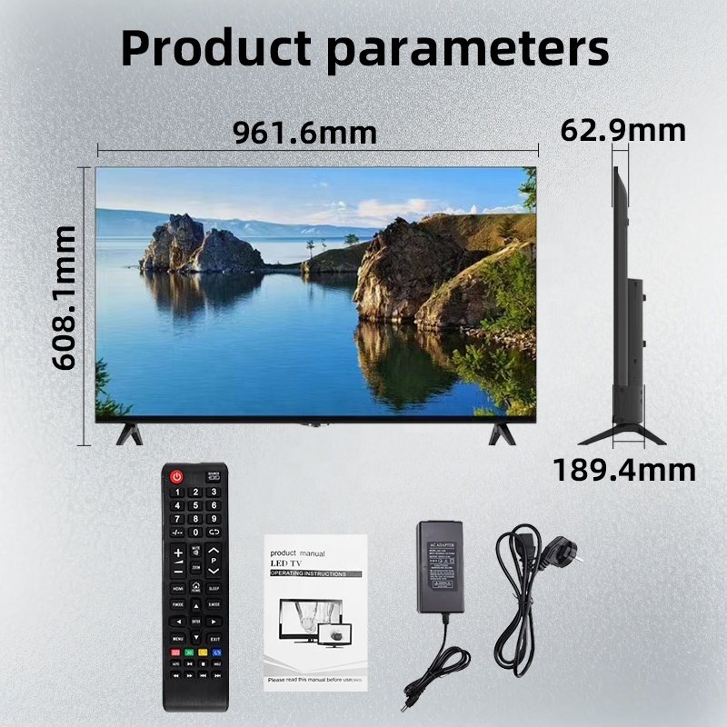 Wholesale OEM Black HD 43 Inch Television DVB T2 S2 ATV DTV LED TV Full HD Television TV With IPTV