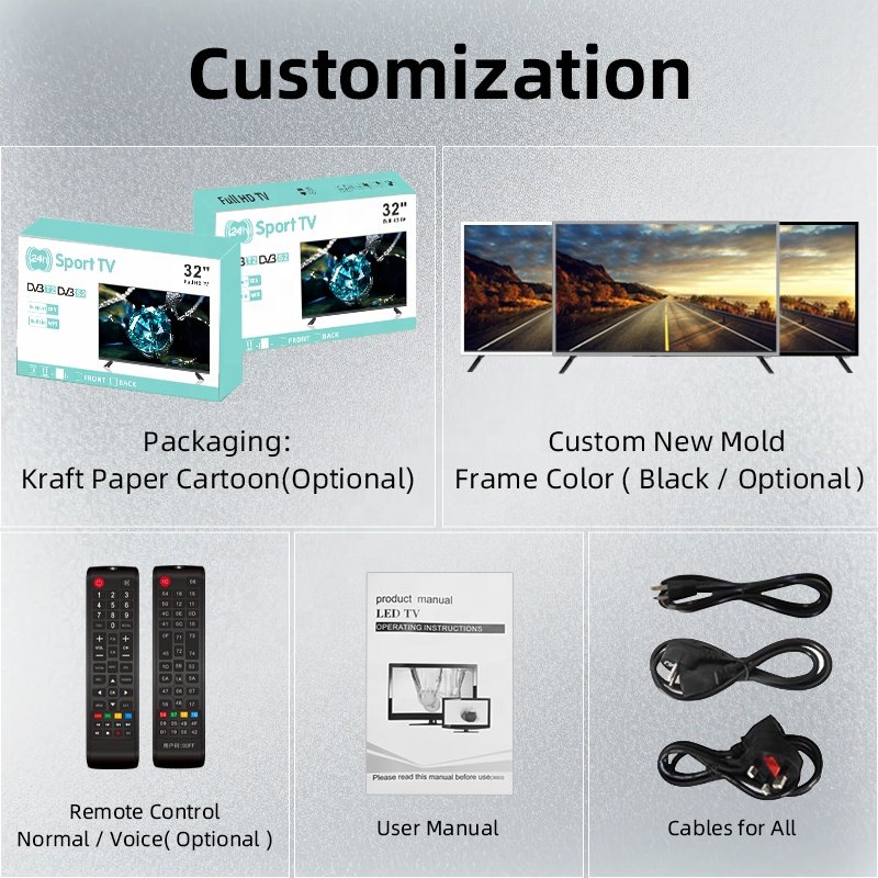 Wholesale OEM Black HD 43 Inch Television DVB T2 S2 ATV DTV LED TV Full HD Television TV With IPTV