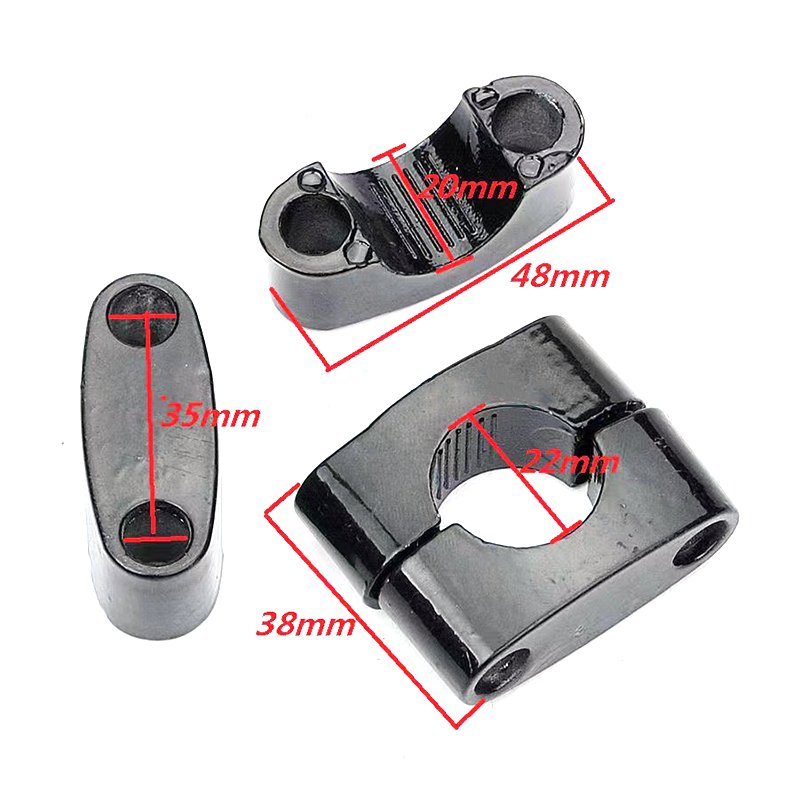 Universal Motorcycle 22MM Clamp for 7/8" Handlebar Rearview Mirror Mount Adapter Holder Clamp