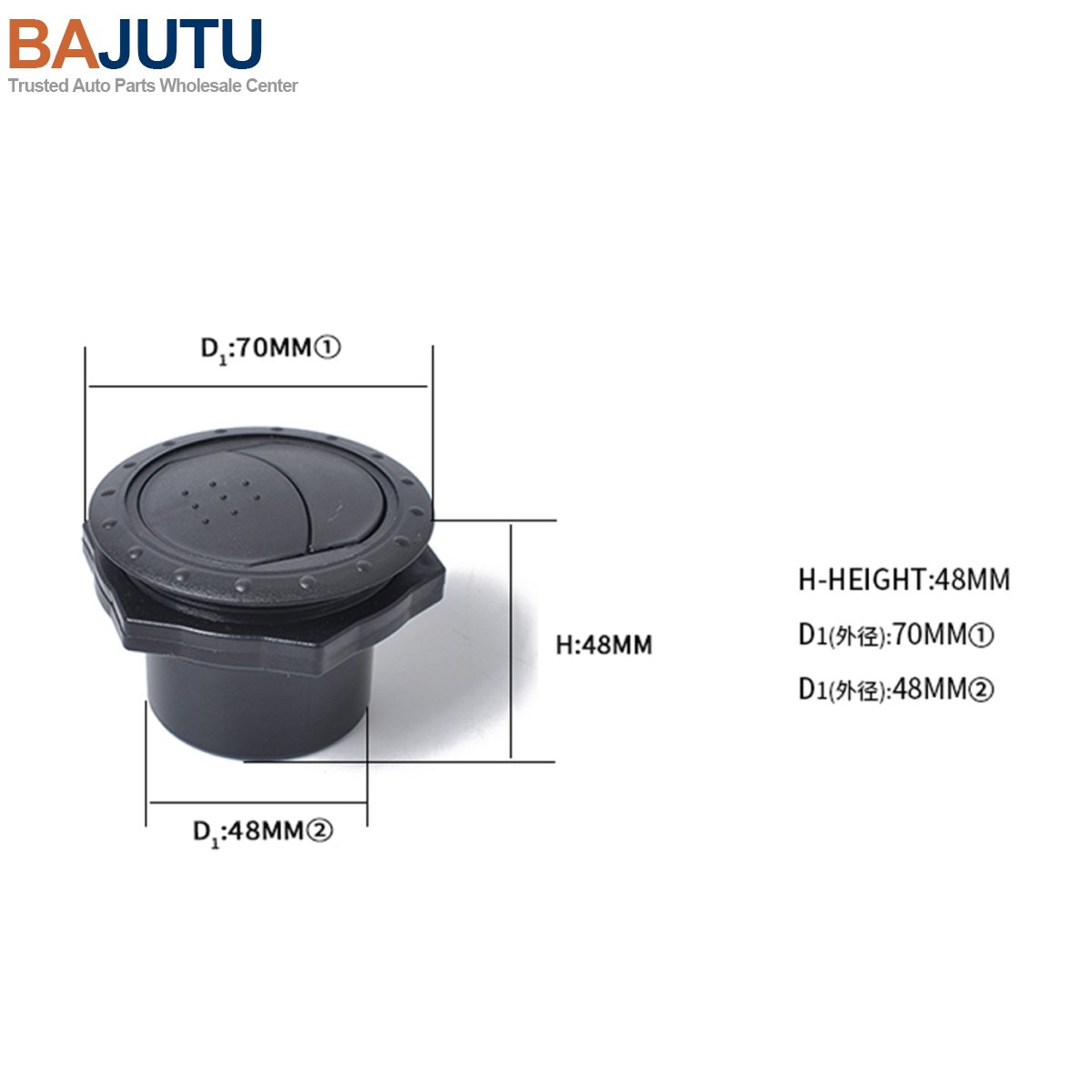 1pcs 60mm Vent Air Outlet Rotating Interior Round Ceiling Wholesale Price at BAJUTU for Car RV ATV A/C Ebay Wish Hot Seller