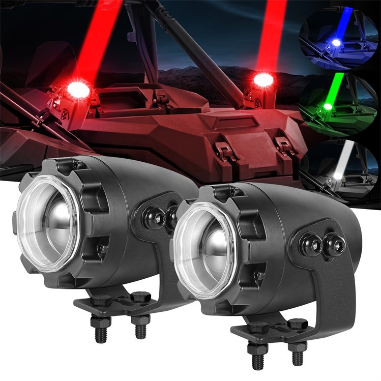 Nova Auto RGBW Color LED Whip Laser Spot Light New Condition Rocker Switch and Wireless Remote Control Made of Aluminium