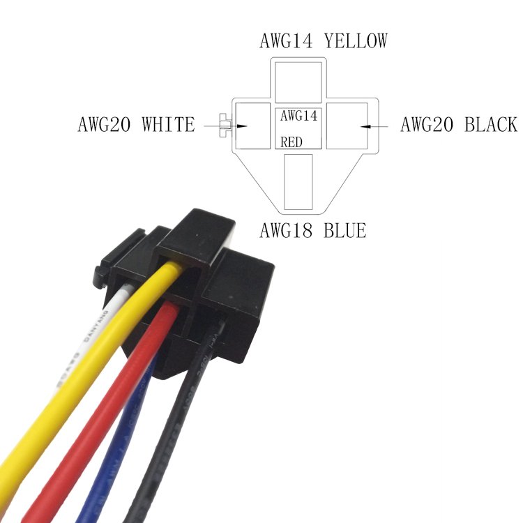 12V DC 5 Pin Relay Connector for Relay Atv Wiring Harness Harness Base Pigtail Cable Wire Harness