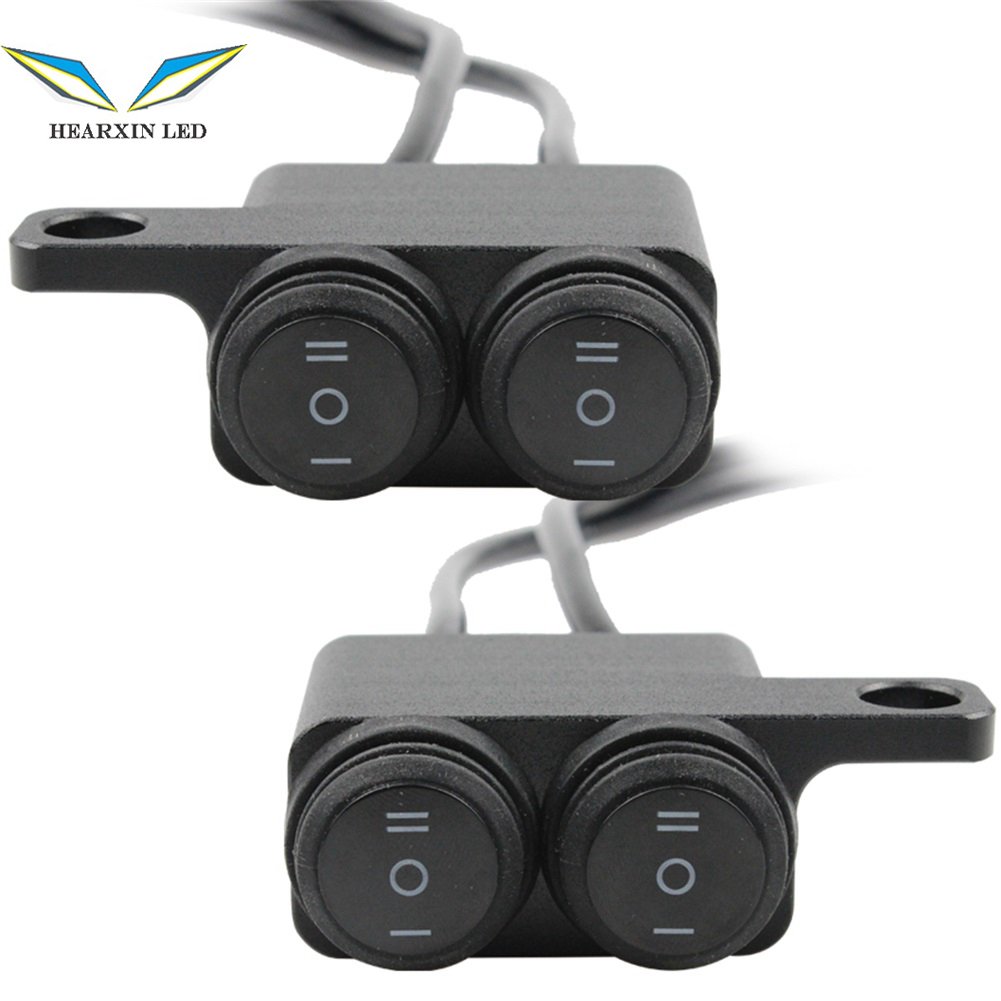 Motorcycle Spotlights Switch Dual Color Control On/Off Wire Switch Fog Light for Light Motorcycle Converter Switch