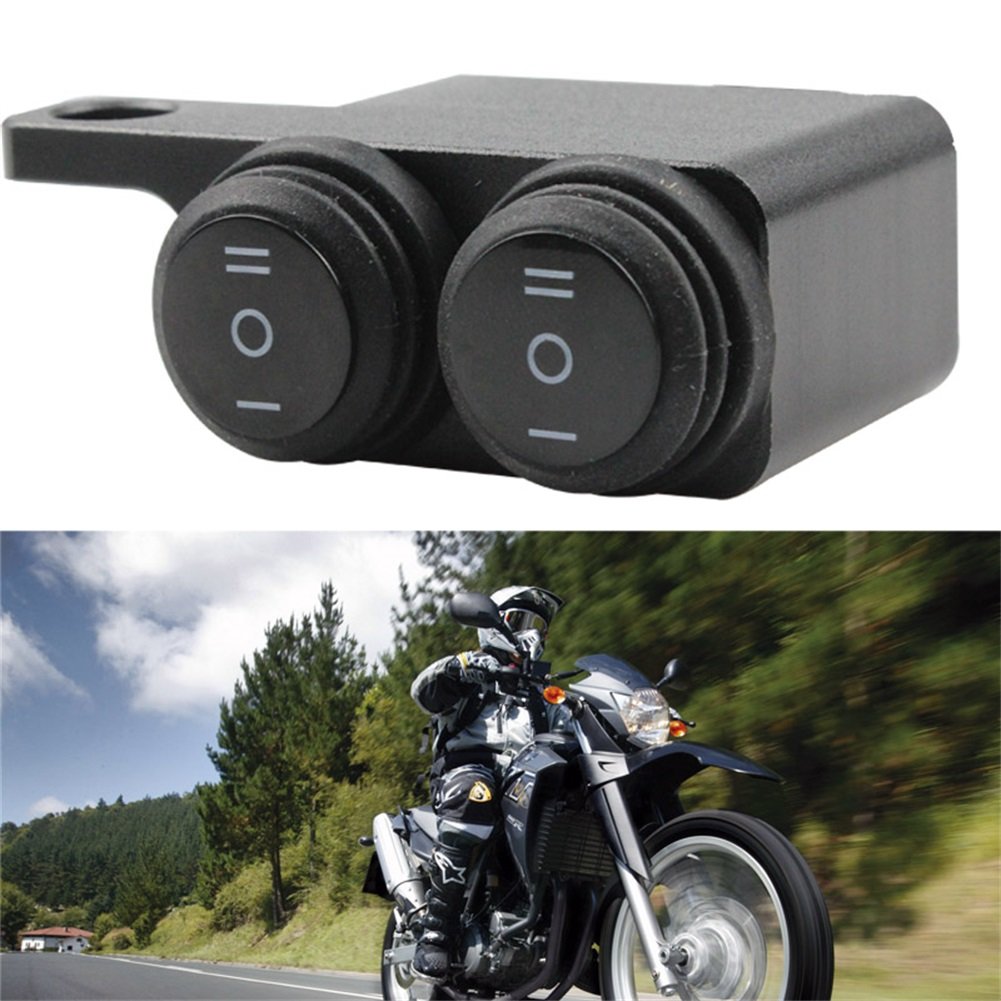 Motorcycle Spotlights Switch Dual Color Control On/Off Wire Switch Fog Light for Light Motorcycle Converter Switch