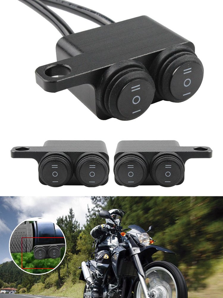 Motorcycle Spotlights Switch Dual Color Control On/Off Wire Switch Fog Light for Light Motorcycle Converter Switch