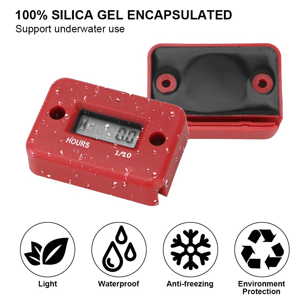 Digital Hour Meter LCD Display Engine Gauge Hour Meter for Motorcycle ATV Gasoline Marine Snowmobile Motorcycle Accessories