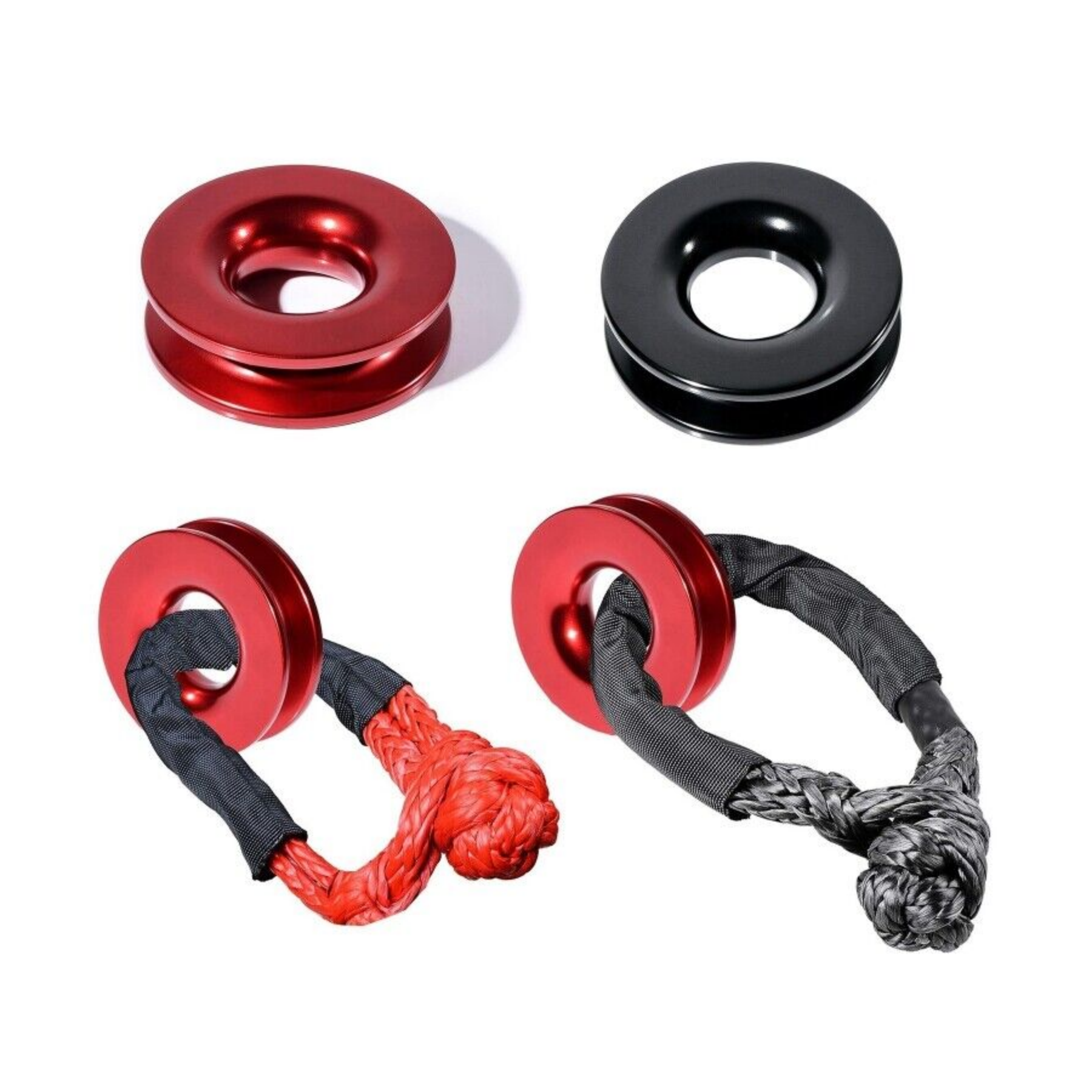 UHMWPE Synthetic Soft Shackle with Aluminium Recovery Ring Emergency Tool Kit for 4x4 Truck SUV ATV UTV