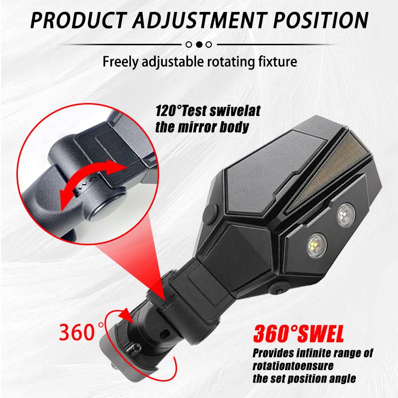 Adjustable Offroad Side Mirror Kit UTV Led Side Mirror Rear View Mirrors for ATV UTV Polaris RZR Can-am X3