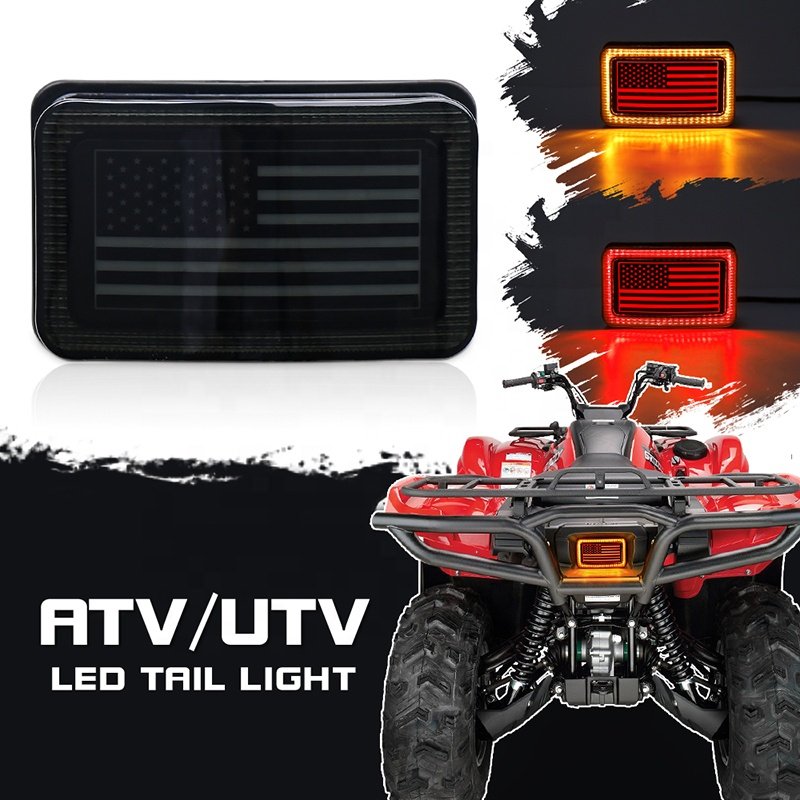 OVOVS Atv/Utv Parts Smoked 10-36V Led Brake Light ATV UTV 4x4 Tail Light for Yamaha Grizzly Viking Rhino Big Bear