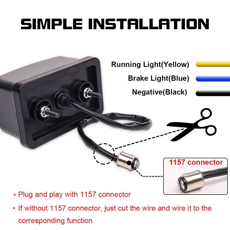 OVOVS Atv/Utv Parts Smoked 10-36V Led Brake Light ATV UTV 4x4 Tail Light for Yamaha Grizzly Viking Rhino Big Bear