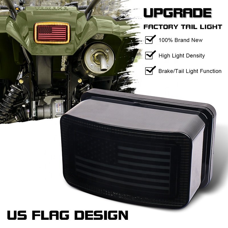 OVOVS Atv/Utv Parts Smoked 10-36V Led Brake Light ATV UTV 4x4 Tail Light for Yamaha Grizzly Viking Rhino Big Bear