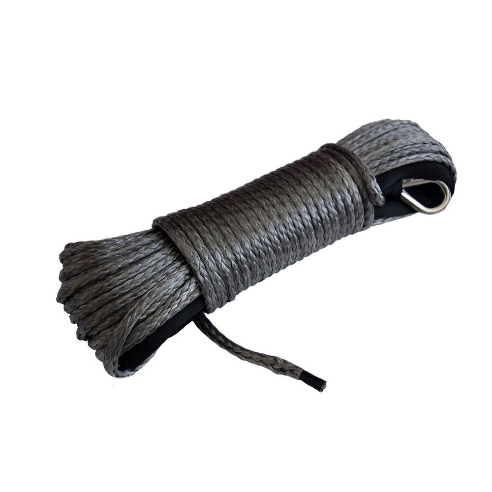 Monster4WD 50 ft 1/4 Inch Synthetic Winch Rope Cable Winch Rope for Snow Plow ATV and Electronic Winch