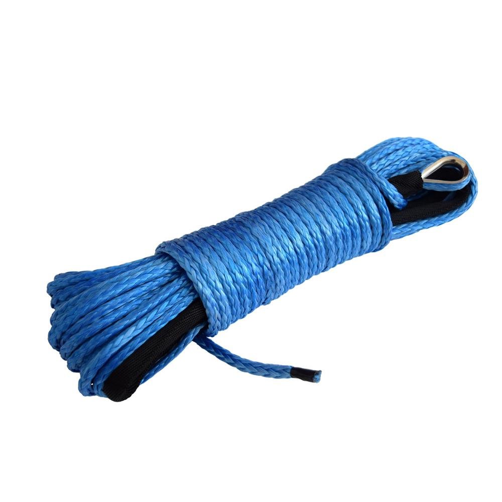 Monster4WD 50 ft 1/4 Inch Synthetic Winch Rope Cable Winch Rope for Snow Plow ATV and Electronic Winch
