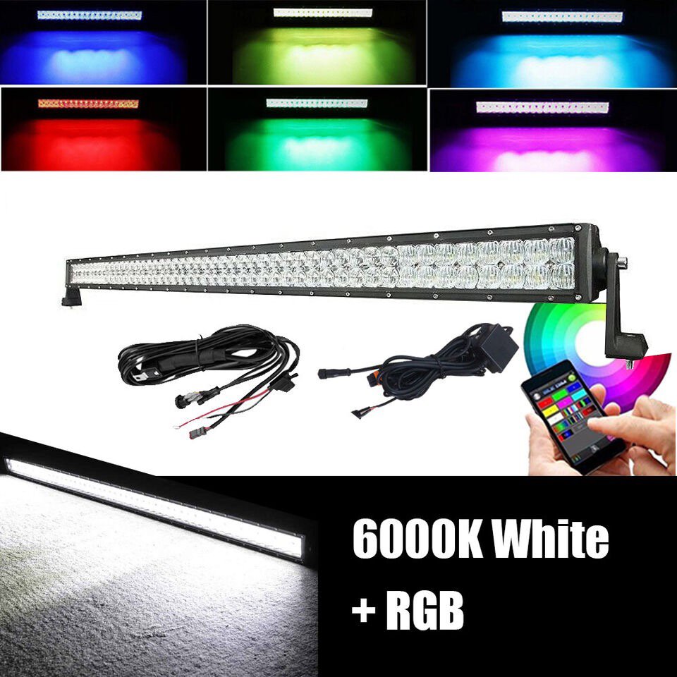 High Bright RGB Led Light Bar Offroad Flood Combo Beam Curved Led Lights Bar Vehicle Truck SUV ATV Car