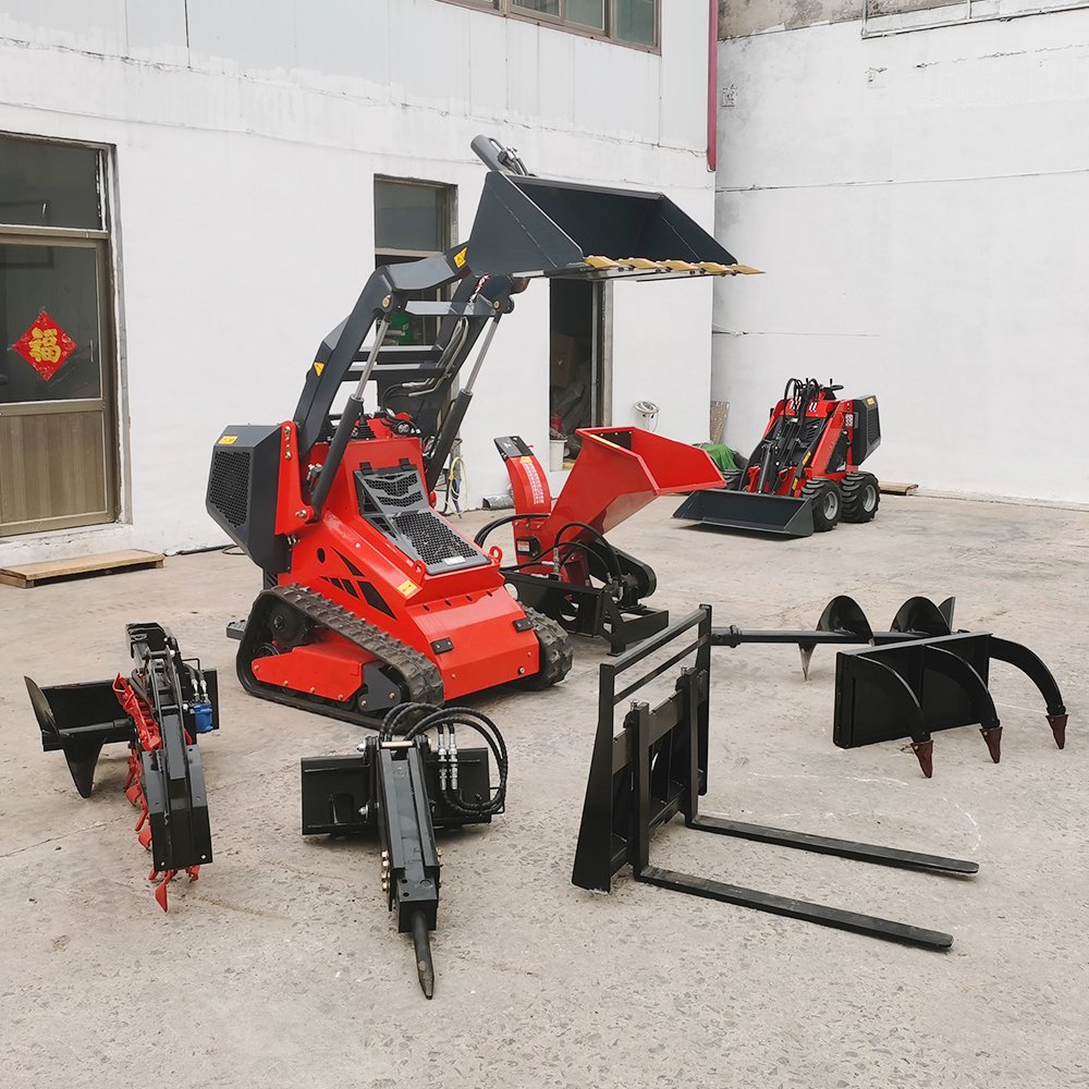 Free Shipping! INFRONT 1ton 1000kg Mini Skid Steer Loader with 820 mm Narrwo Bucket