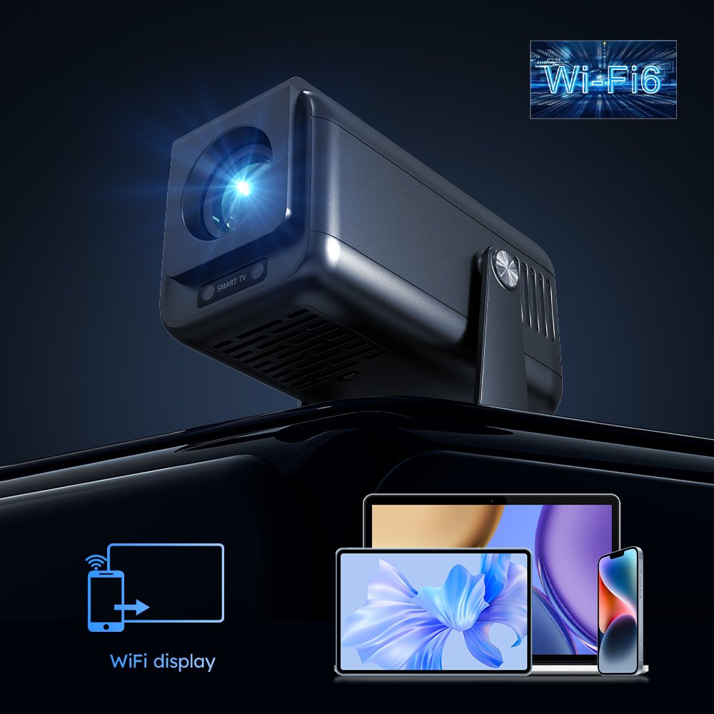 Newest V1 Portable Smart Android Projector 4K WIFI6 300 ANSI LCD Android Projector