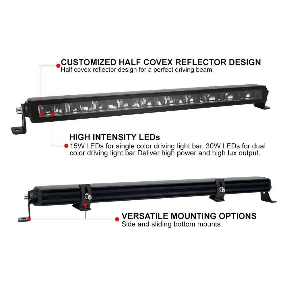 9-32VDC LED Bar 40inch 200W White and Amber Dual Color Focos Led Auto Lighting Systems Car LED Light Bars for Truck Offroad ATV