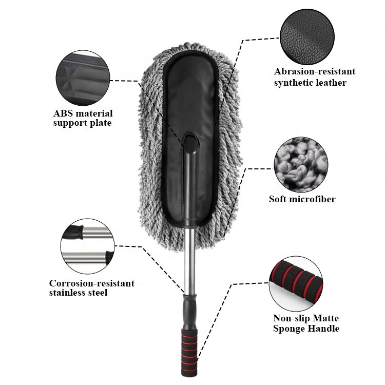 Best Seller Telescopic Microfiber Dusting Tool Stainless Steel Home Multifunctional Wash Brush With Long Handle