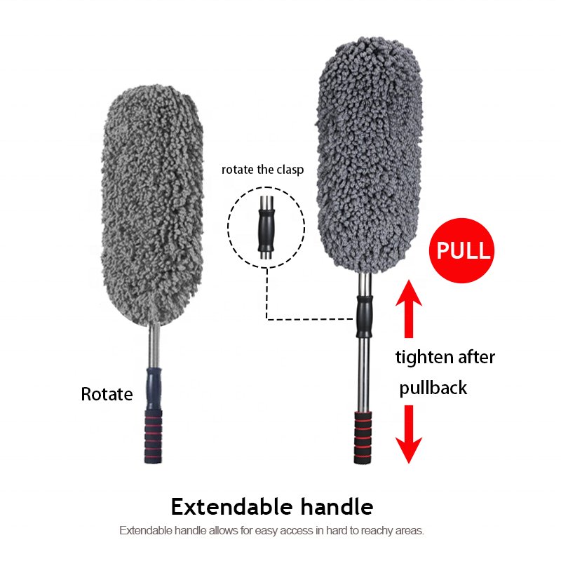 Best Seller Telescopic Microfiber Dusting Tool Stainless Steel Home Multifunctional Wash Brush With Long Handle