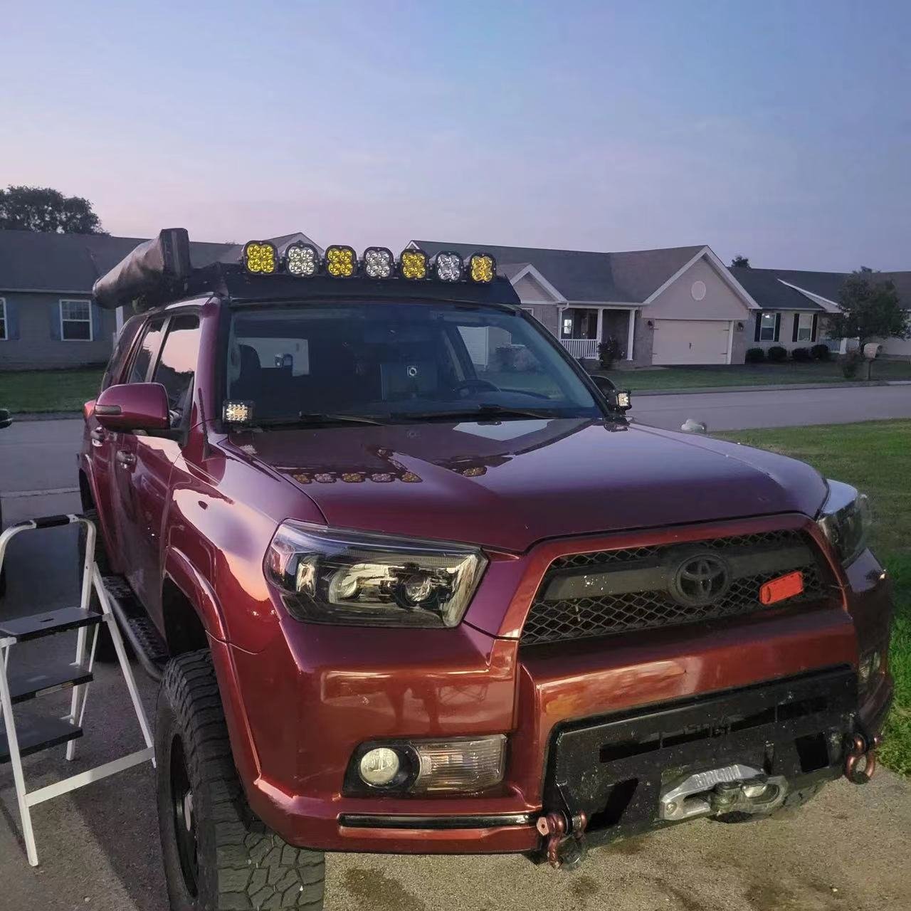 Square Driving Light 7 Pods Off-Road Linkable Roof Fog LED Light Bar with DRL Kit for Utv Atv 4x4 Offroad