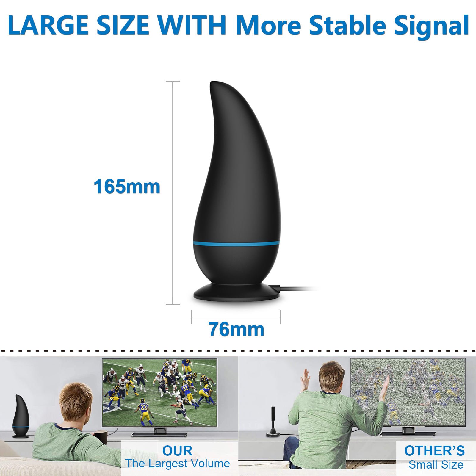 Best Selling Antuko 4K 1080P Digital Tv Antenna Indoor 4K Indoor Hdtv Cable Antenna for Digital Tv for Free Local Channels