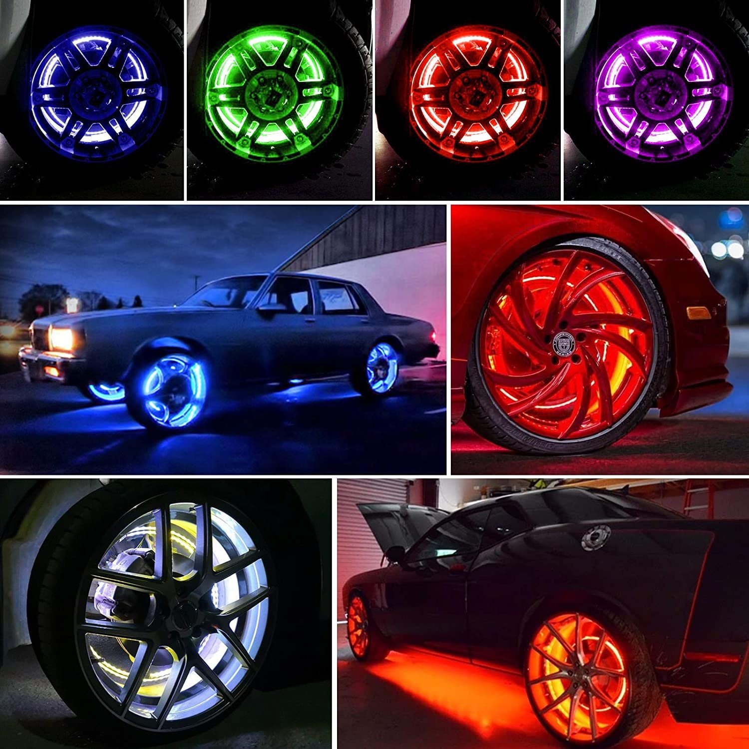Single Row Chasing Aluminium Led Wheel Ring Lights Ip68 Waterproof Dancing Flashing Rim Light Offroad Car Tire Lights