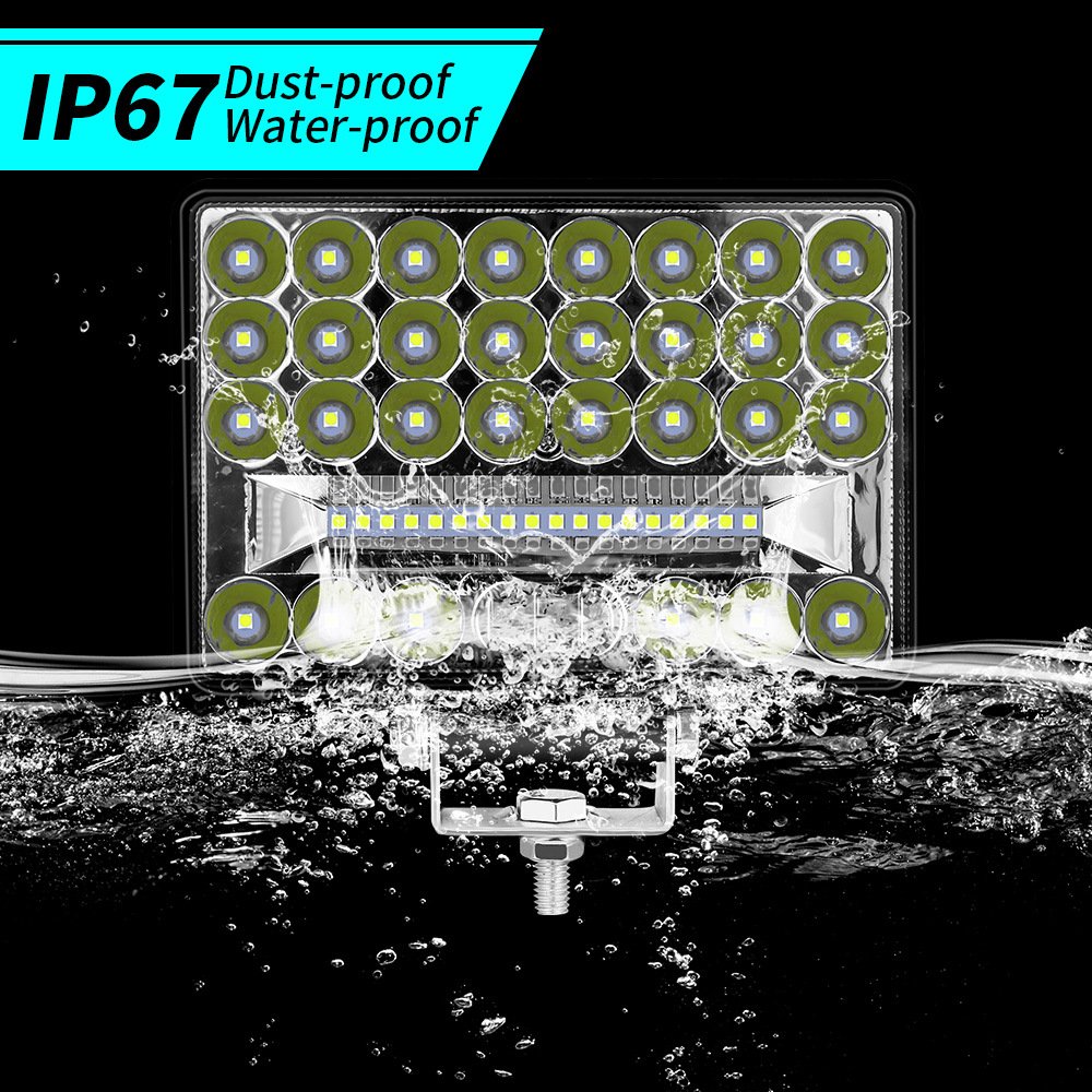 Large Field of View 5 Inch LED Work Light 48LED Lights144W Suitable for Cars Trucks t for JP ATV UTV SUV Truck Boat