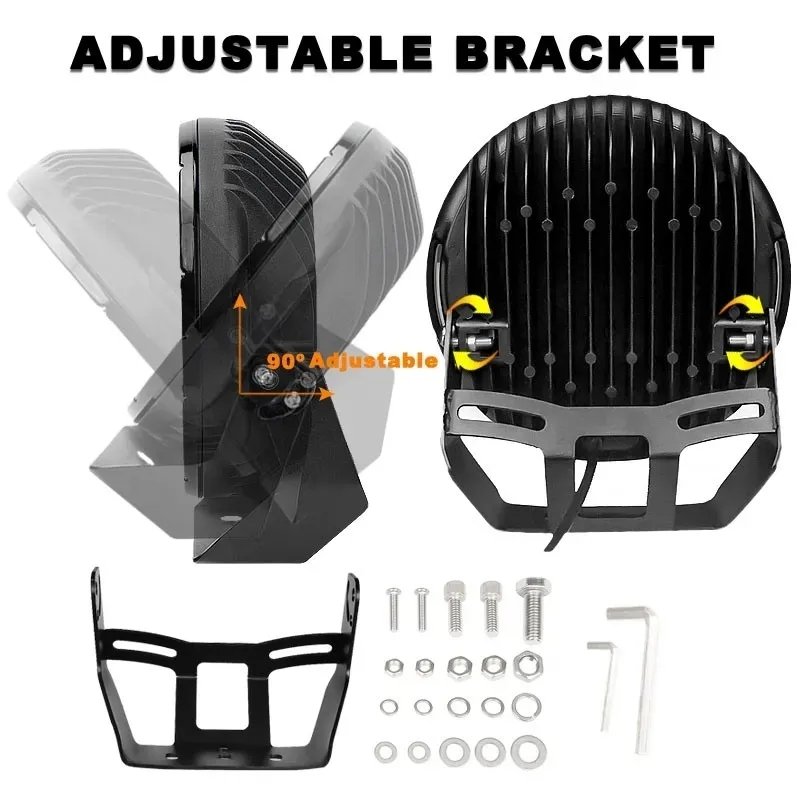 9-32V 225W 9Inch LED Work Light Spot Beam Round White/Amber Color Offroad Driving Light for ATV SUV 4x4 Truck T Boat